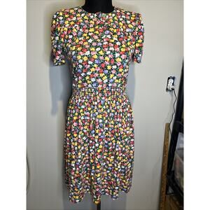 Vintage J. B. Wright Ltd. Floral Dress Sz 6 Romantic 80's‎ classic shoulder pads